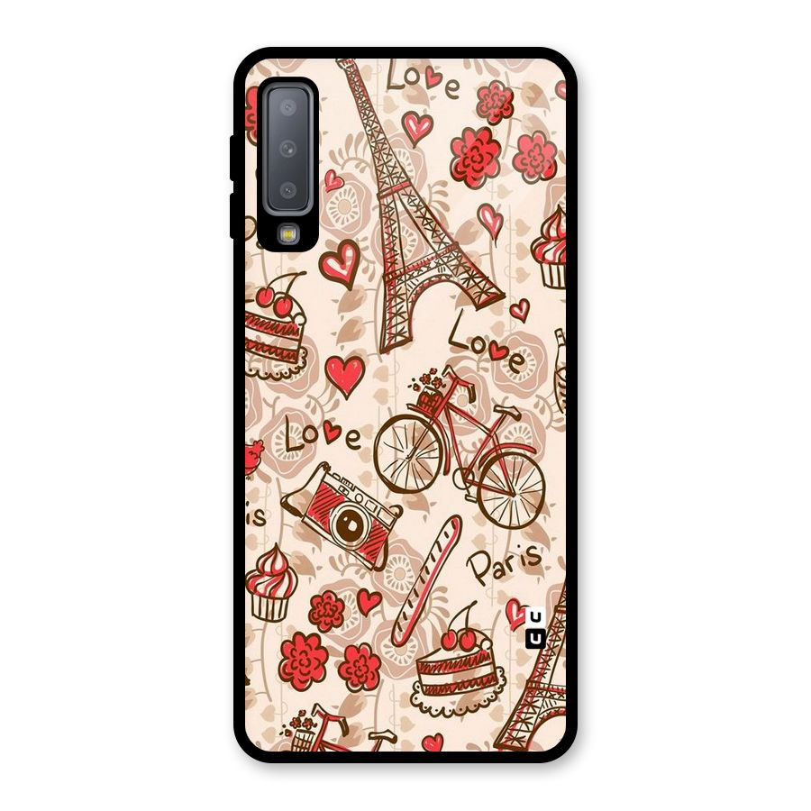 Red Peach City Glass Back Case for Galaxy A7 (2018)