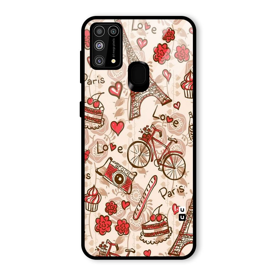 Red Peach City Glass Back Case for Galaxy F41