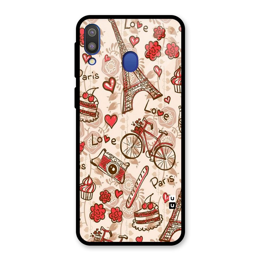 Red Peach City Glass Back Case for Galaxy M20