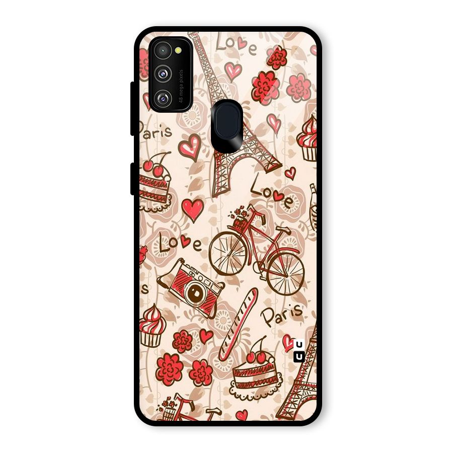 Red Peach City Glass Back Case for Galaxy M30s