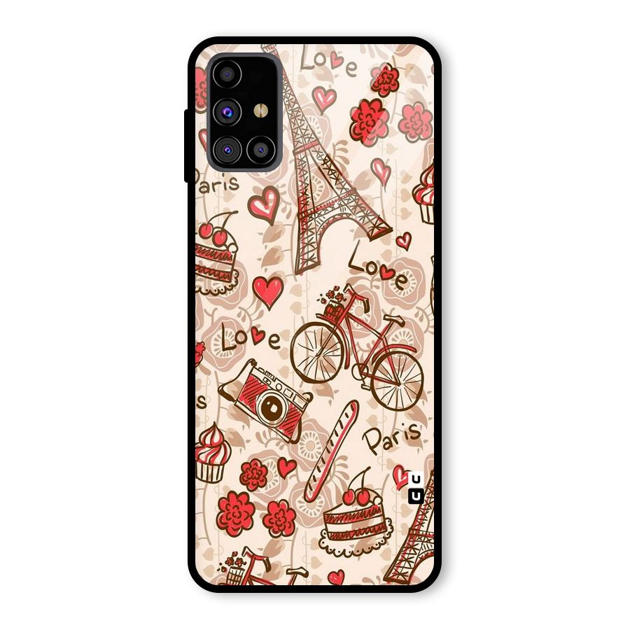 Red Peach City Glass Back Case for Galaxy M31s