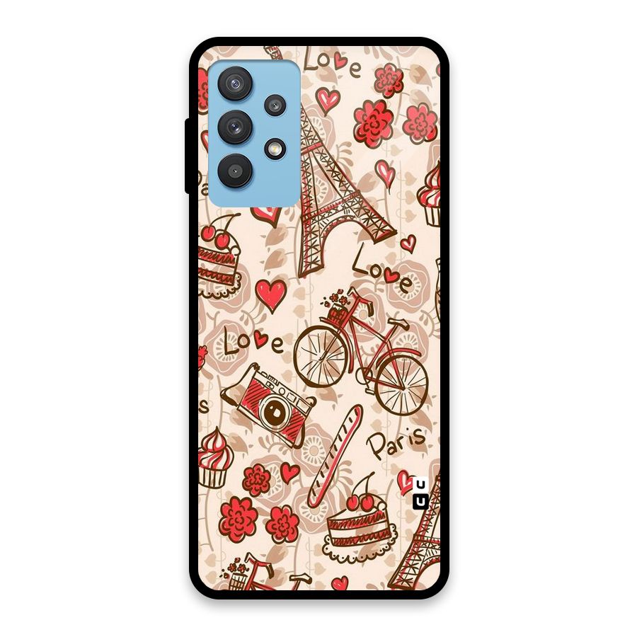 Red Peach City Glass Back Case for Galaxy M32 5G