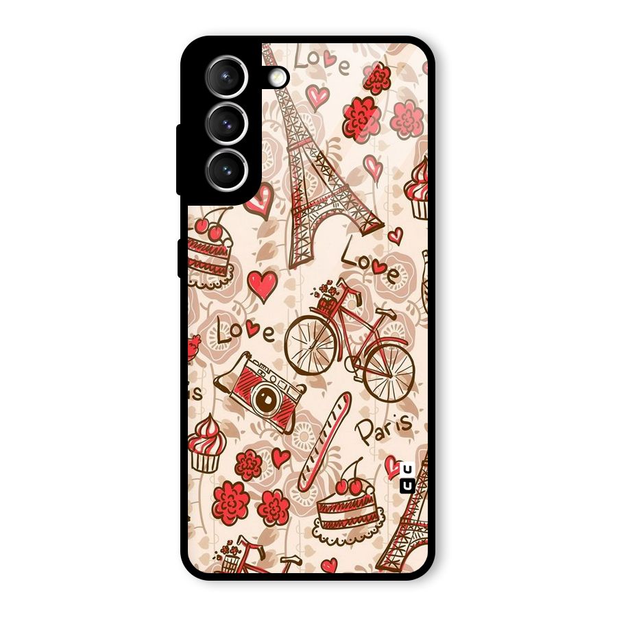 Red Peach City Glass Back Case for Galaxy S21 5G