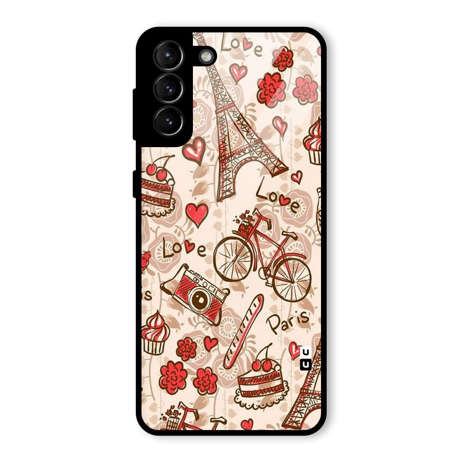 Red Peach City Glass Back Case for Galaxy S21 Plus