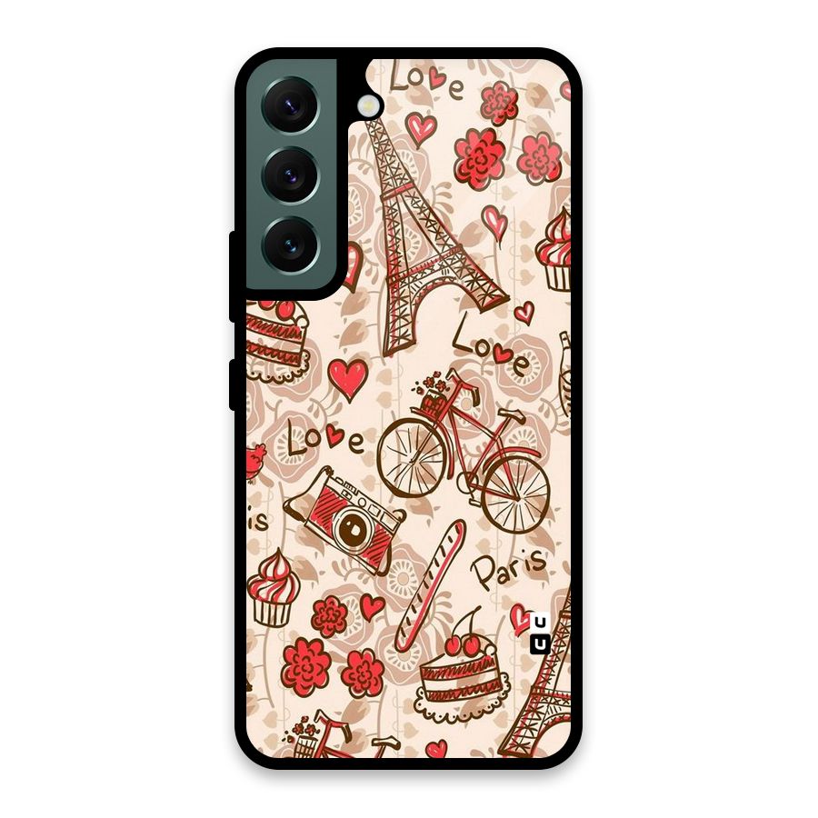 Red Peach City Glass Back Case for Galaxy S22 5G