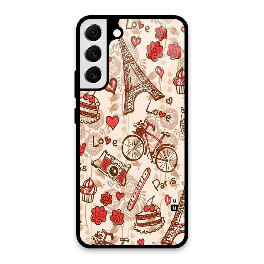 Red Peach City Glass Back Case for Galaxy S22 Plus 5G