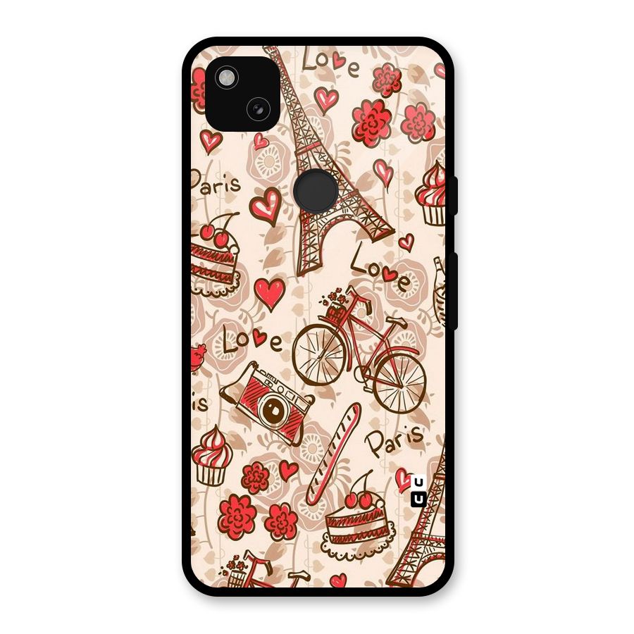 Red Peach City Glass Back Case for Google Pixel 4a