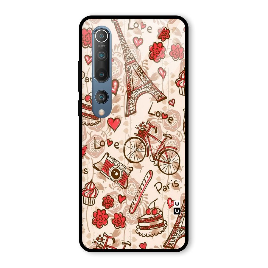 Red Peach City Glass Back Case for Mi 10