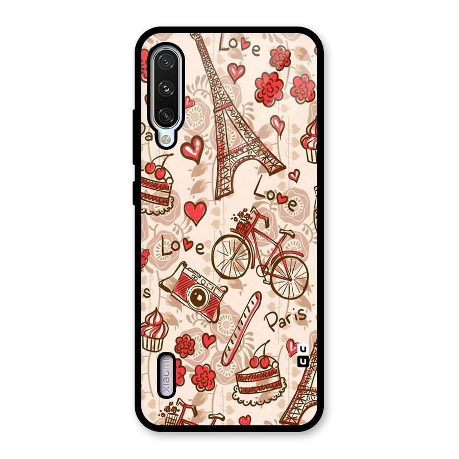 Red Peach City Glass Back Case for Mi A3