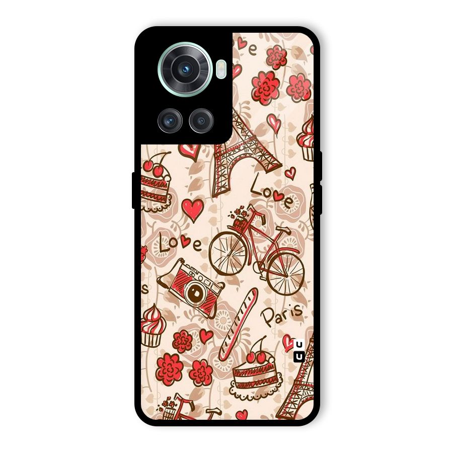 Red Peach City Glass Back Case for OnePlus 10R