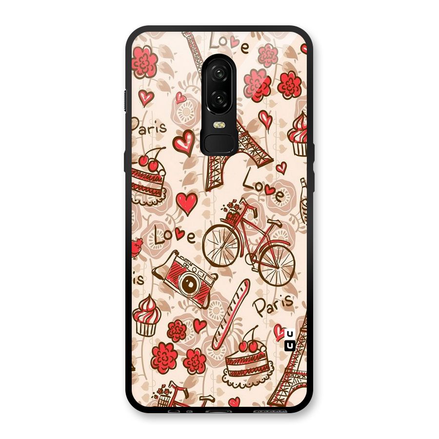 Red Peach City Glass Back Case for OnePlus 6