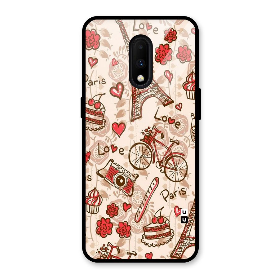 Red Peach City Glass Back Case for OnePlus 7