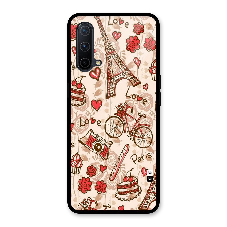 Red Peach City Glass Back Case for OnePlus Nord CE 5G