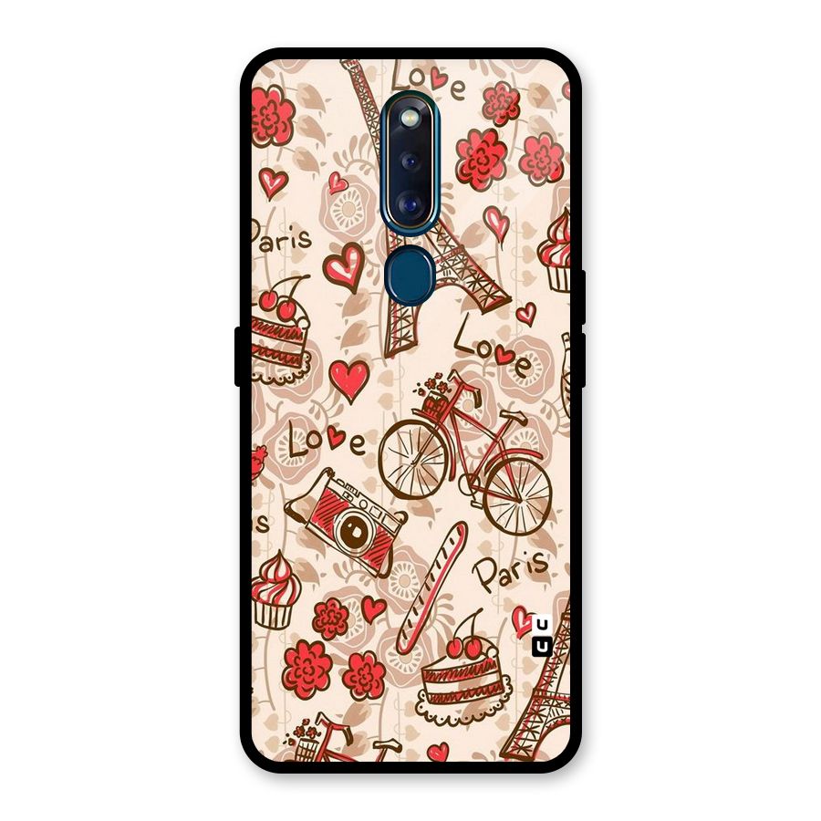 Red Peach City Glass Back Case for Oppo F11 Pro