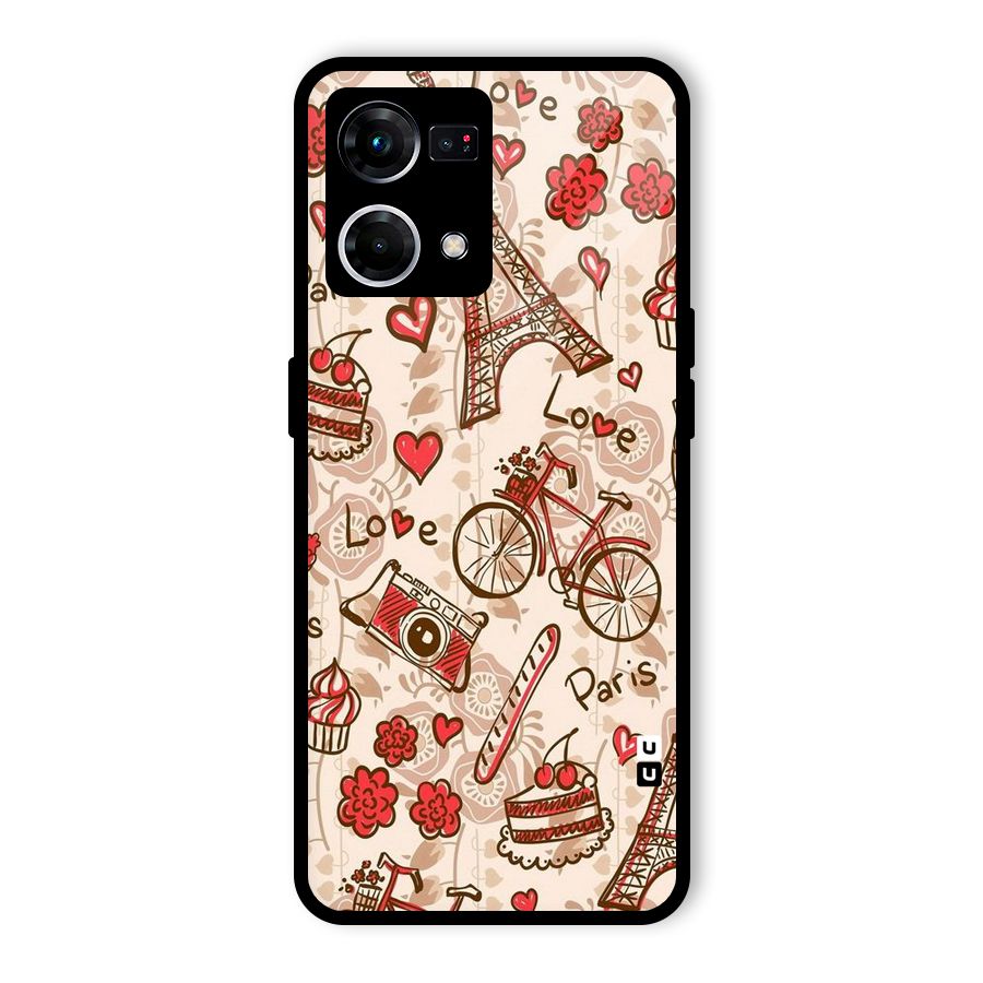 Red Peach City Glass Back Case for Oppo F21 Pro 4G
