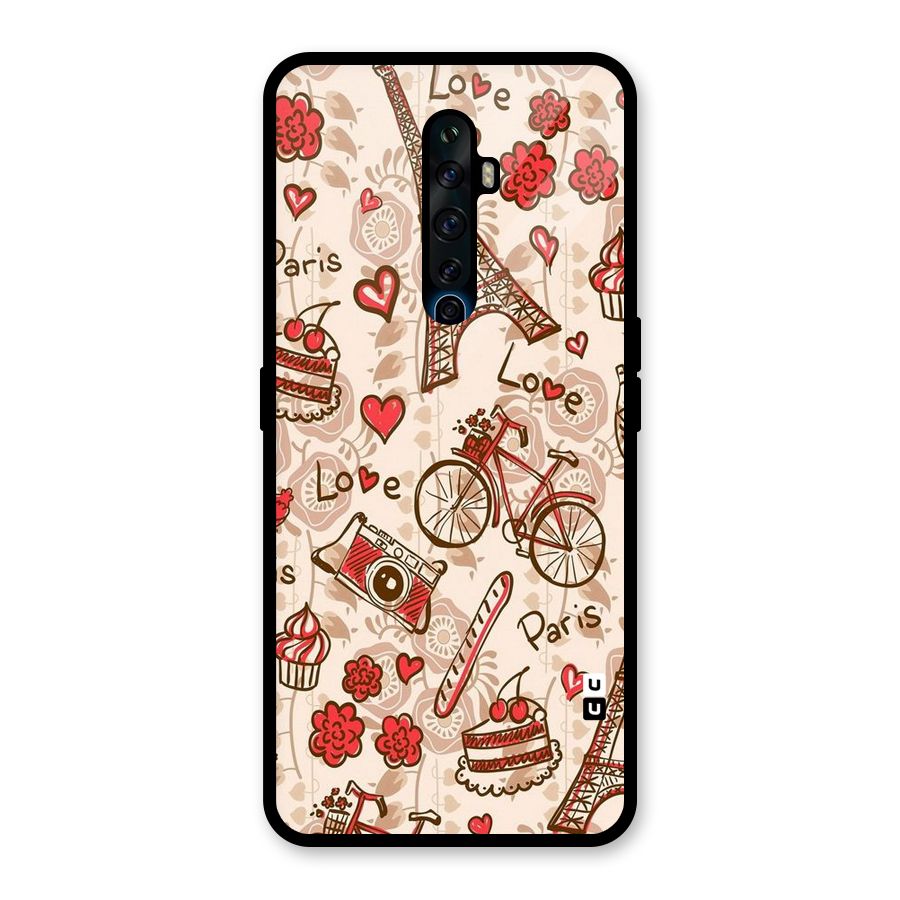 Red Peach City Glass Back Case for Oppo Reno2 Z
