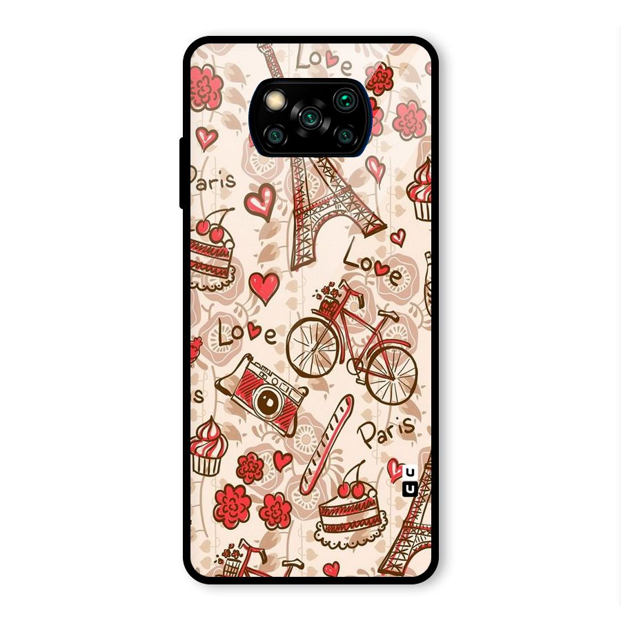 Red Peach City Glass Back Case for Poco X3 Pro