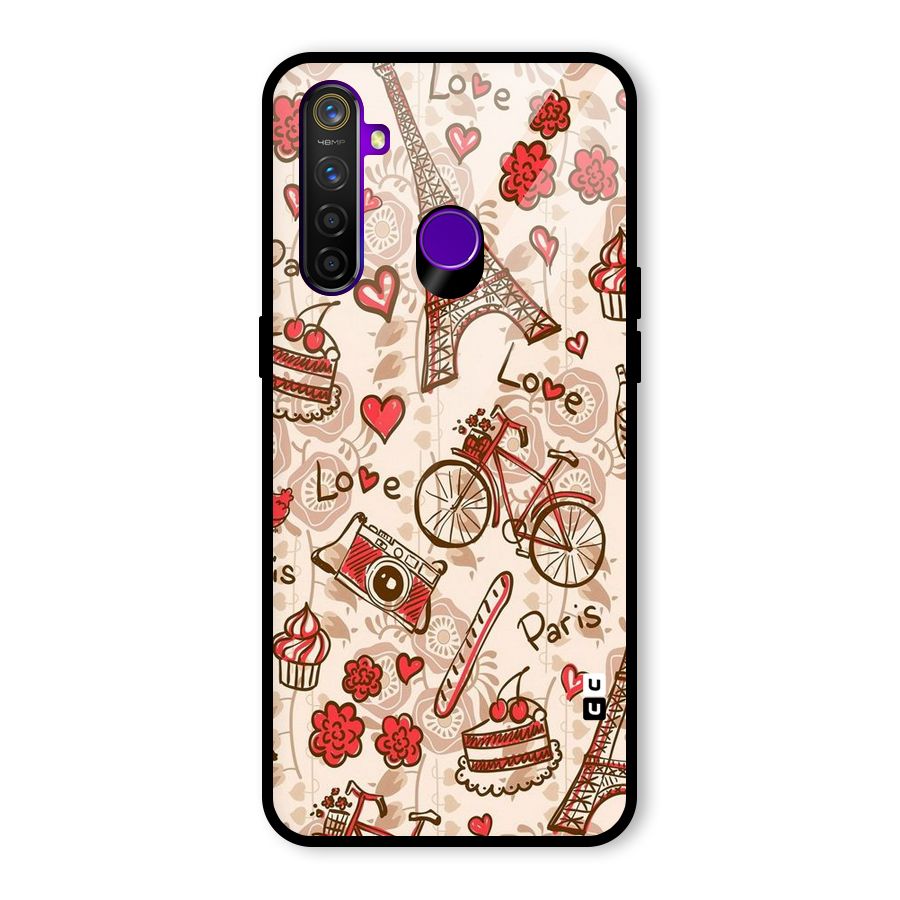 Red Peach City Glass Back Case for Realme 5 Pro