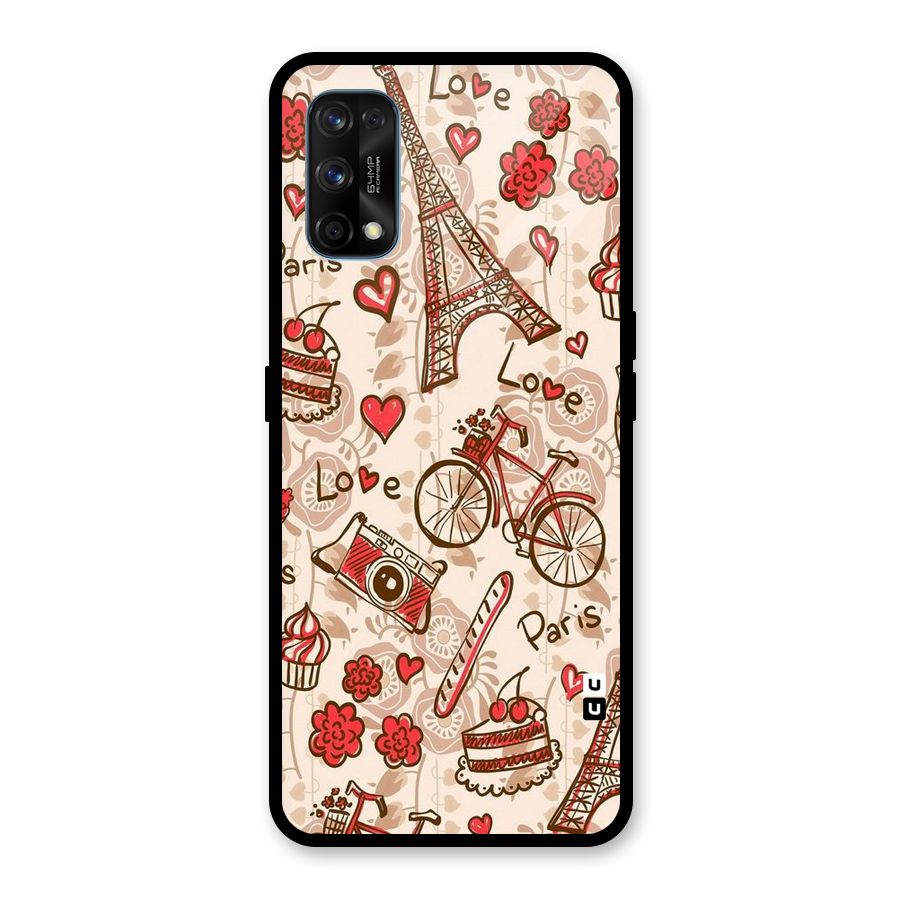 Red Peach City Glass Back Case for Realme 7 Pro