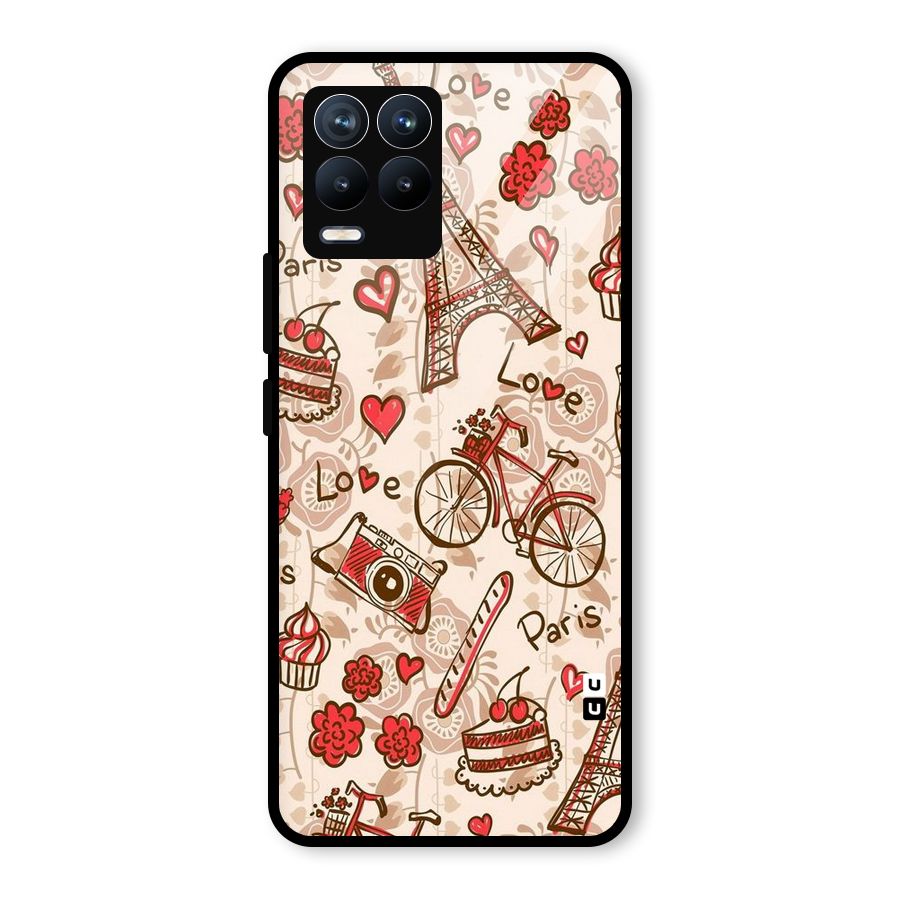 Red Peach City Glass Back Case for Realme 8 Pro