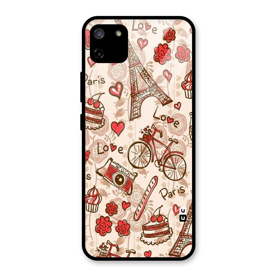 Red Peach City Glass Back Case for Realme C11