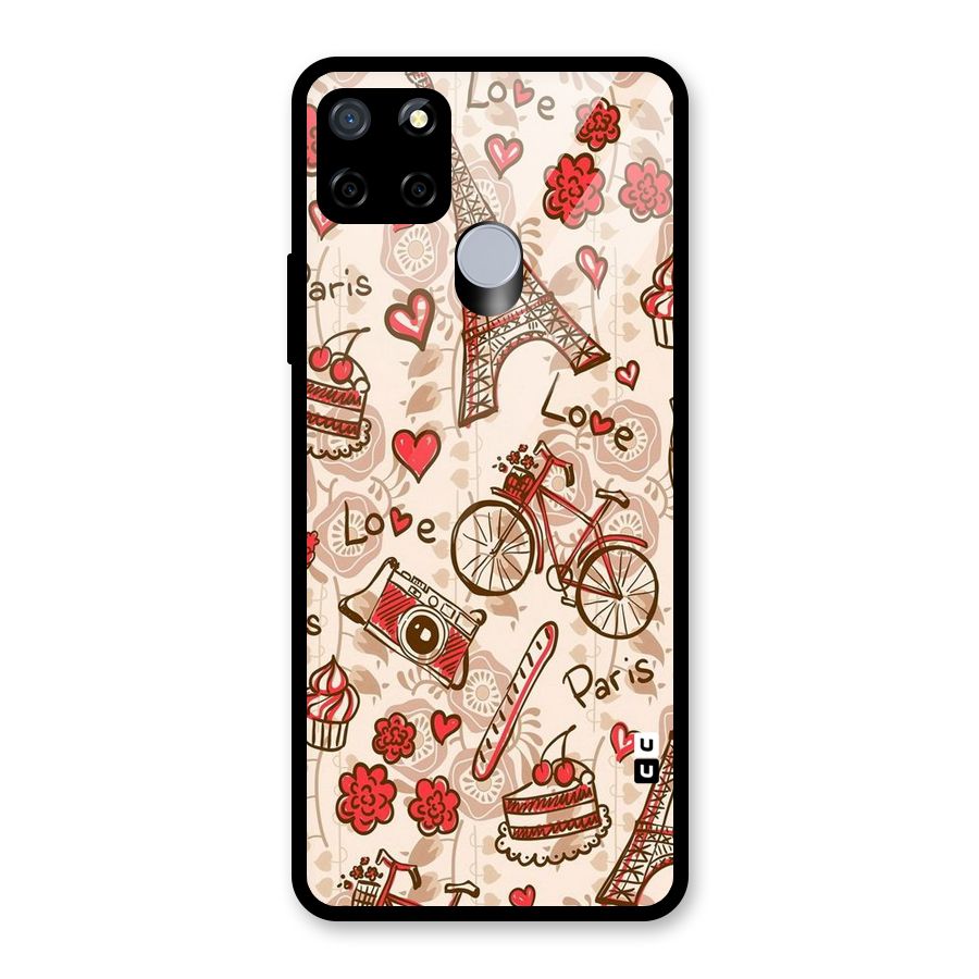 Red Peach City Glass Back Case for Realme C15
