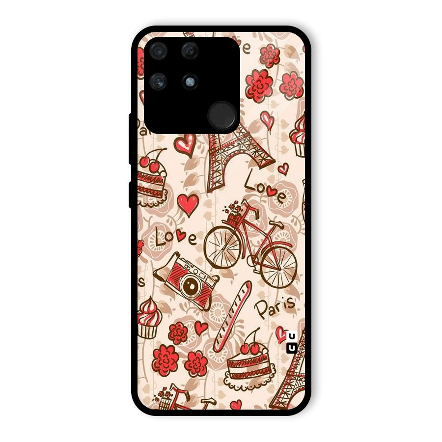 Red Peach City Glass Back Case for Realme Narzo 50A