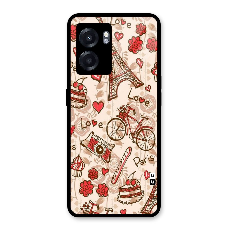 Red Peach City Glass Back Case for Realme Narzo 50 5G