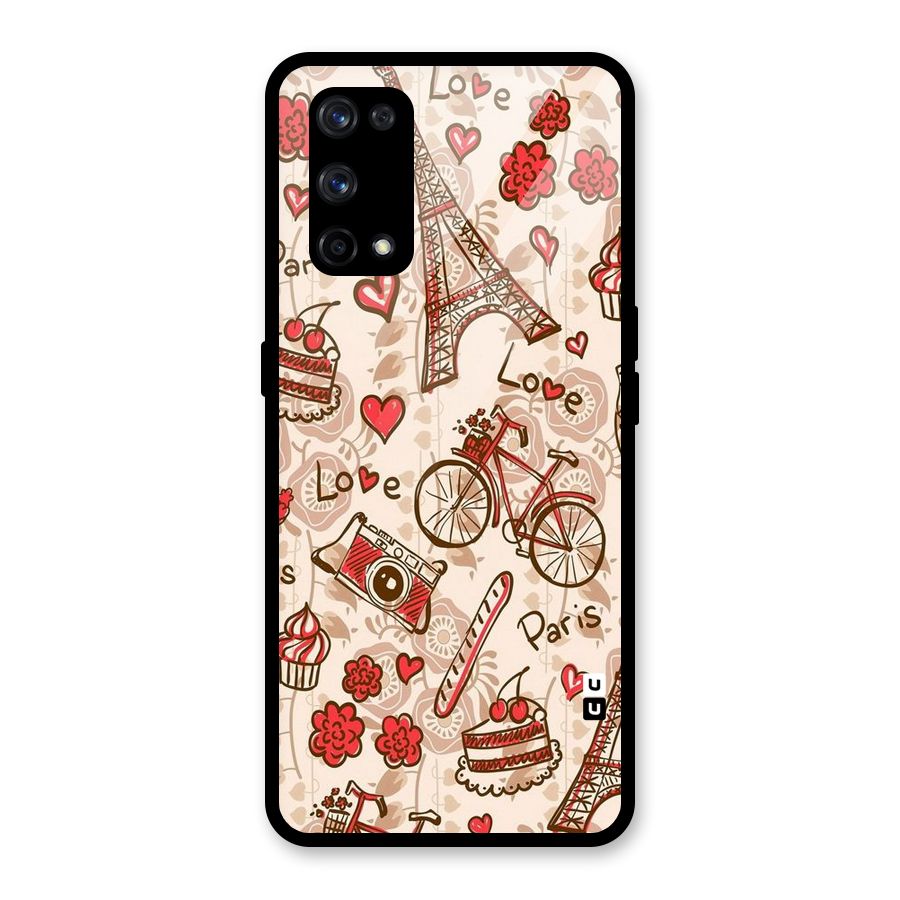 Red Peach City Glass Back Case for Realme X7 Pro
