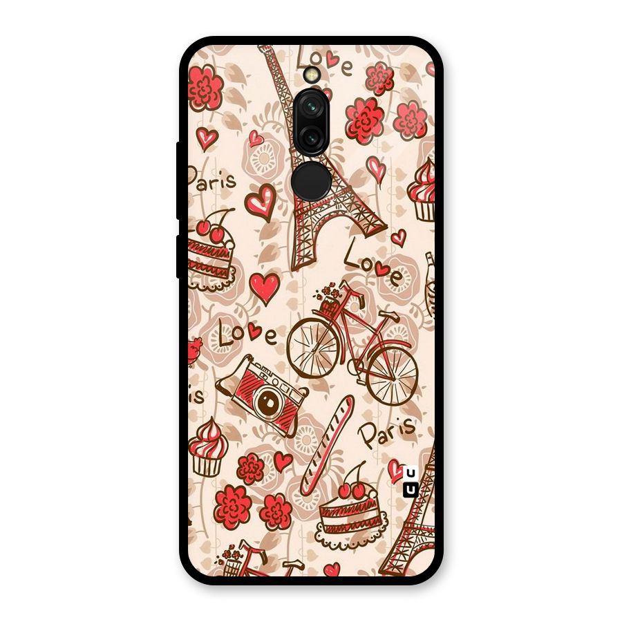 Red Peach City Glass Back Case for Redmi 8