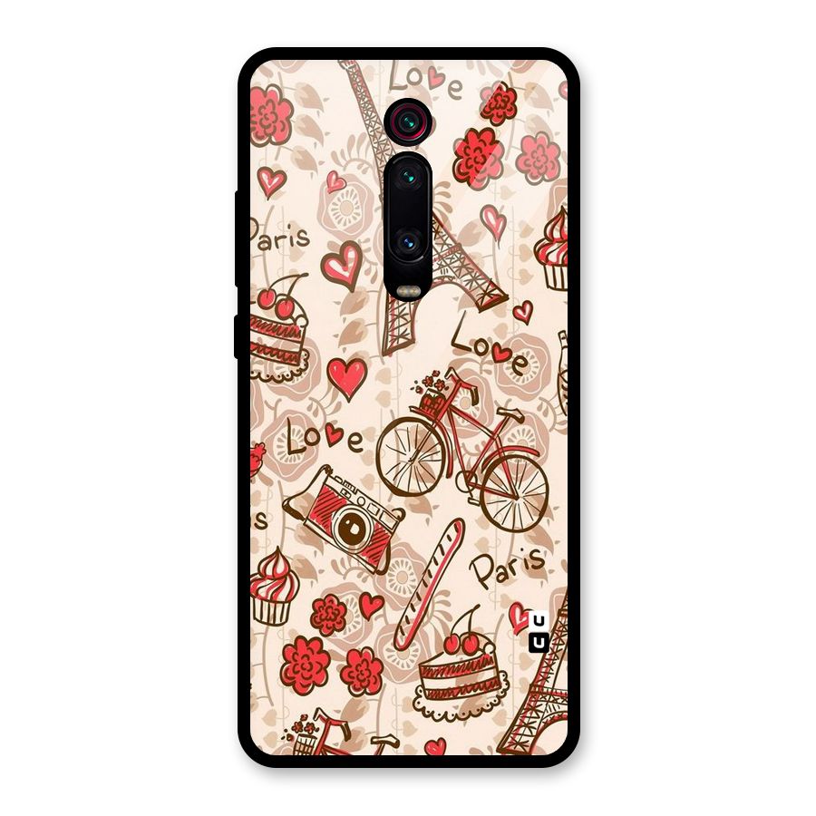 Red Peach City Glass Back Case for Redmi K20 Pro