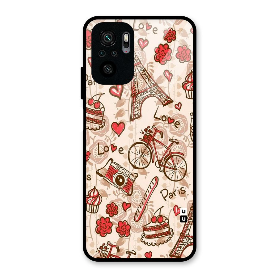 Red Peach City Glass Back Case for Redmi Note 10S