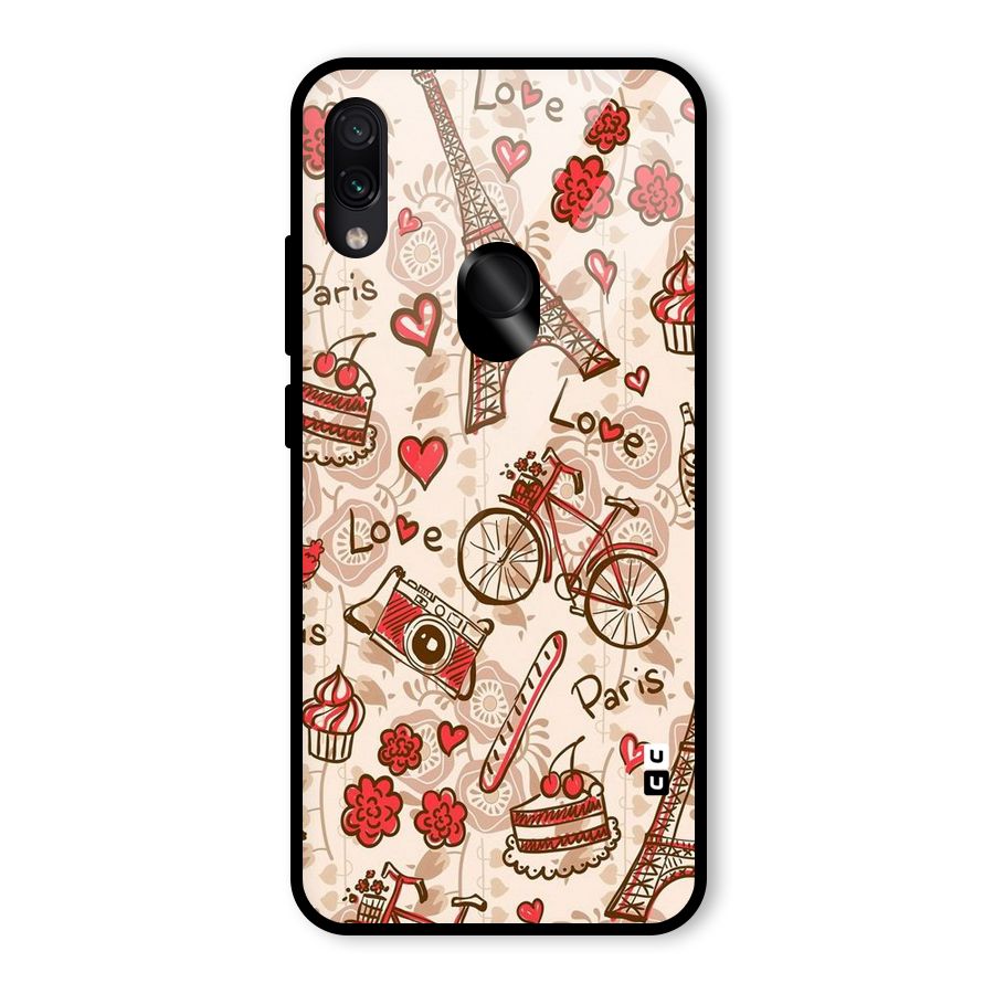 Red Peach City Glass Back Case for Redmi Note 7