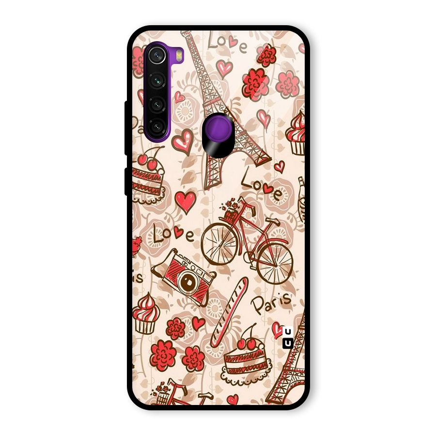 Red Peach City Glass Back Case for Redmi Note 8