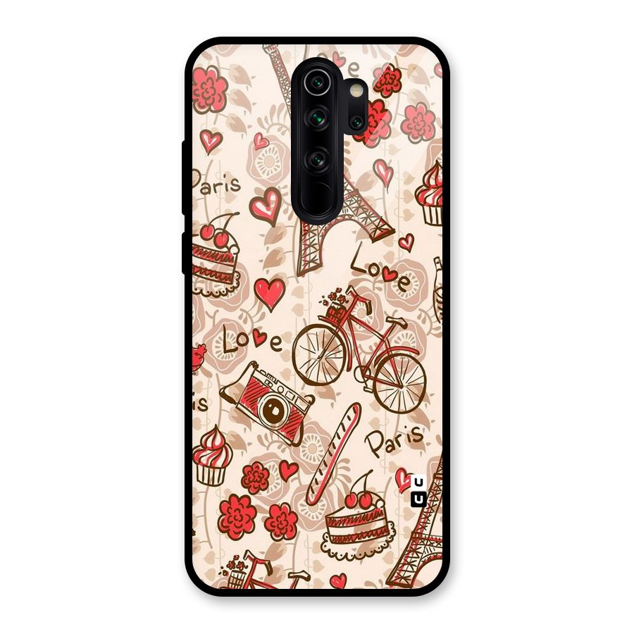 Red Peach City Glass Back Case for Redmi Note 8 Pro