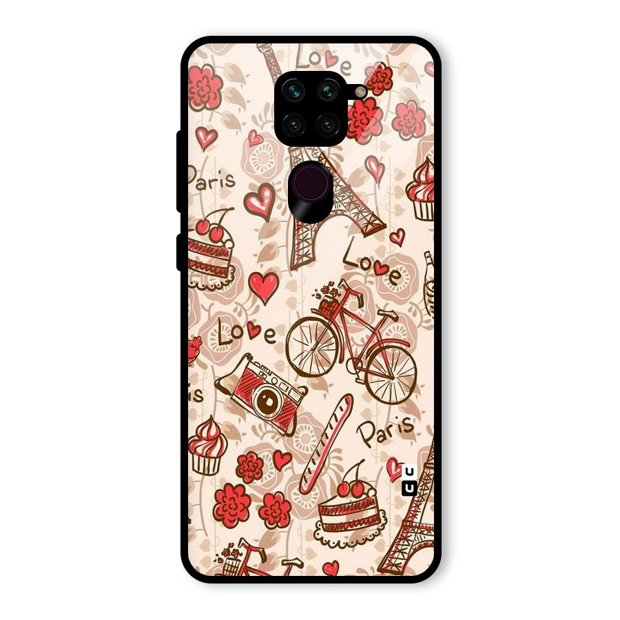 Red Peach City Glass Back Case for Redmi Note 9