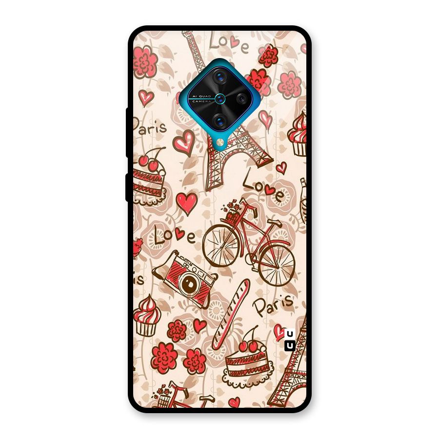 Red Peach City Glass Back Case for Vivo S1 Pro