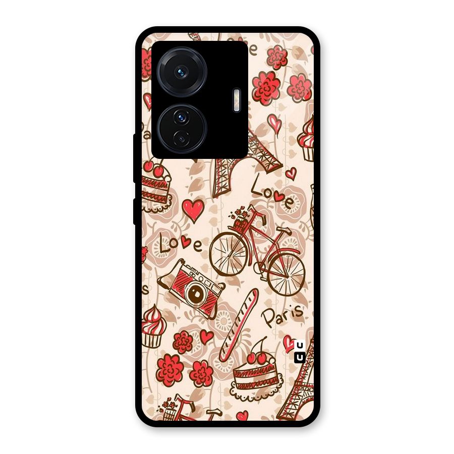 Red Peach City Glass Back Case for Vivo T1 Pro