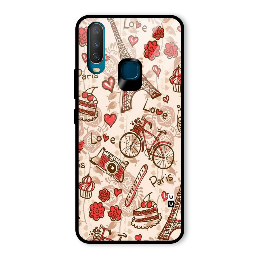 Red Peach City Glass Back Case for Vivo U10