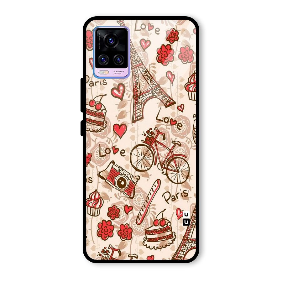 Red Peach City Glass Back Case for Vivo V20 Pro