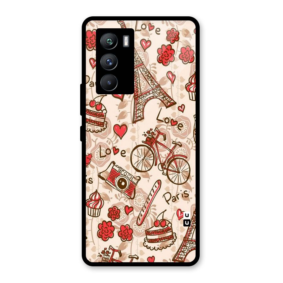 Red Peach City Glass Back Case for Vivo iQOO 9 SE