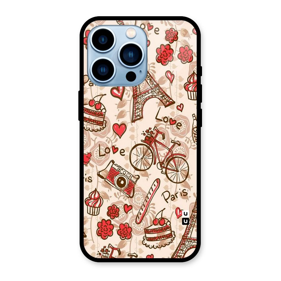 Red Peach City Glass Back Case for iPhone 13 Pro
