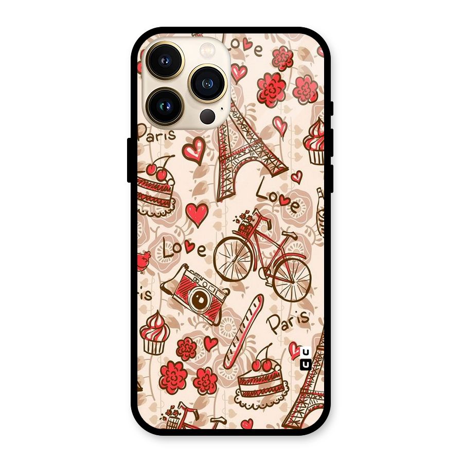 Red Peach City Glass Back Case for iPhone 13 Pro Max