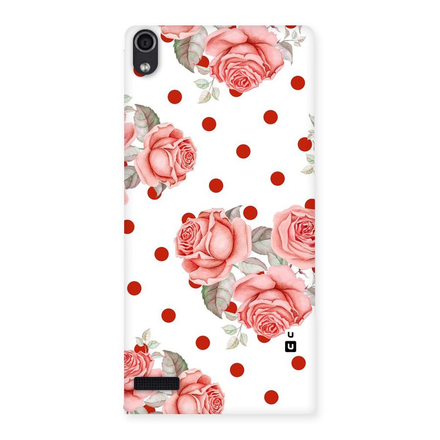 Red Peach Shade Flowers Back Case for Ascend P6
