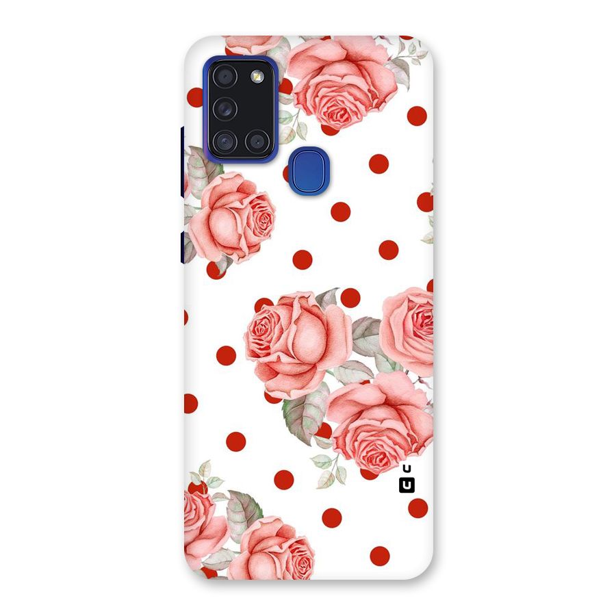 Red Peach Shade Flowers Back Case for Galaxy A21s