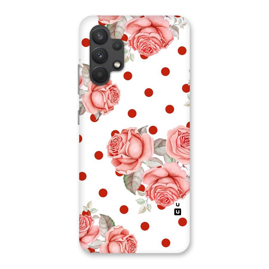 Red Peach Shade Flowers Back Case for Galaxy A32