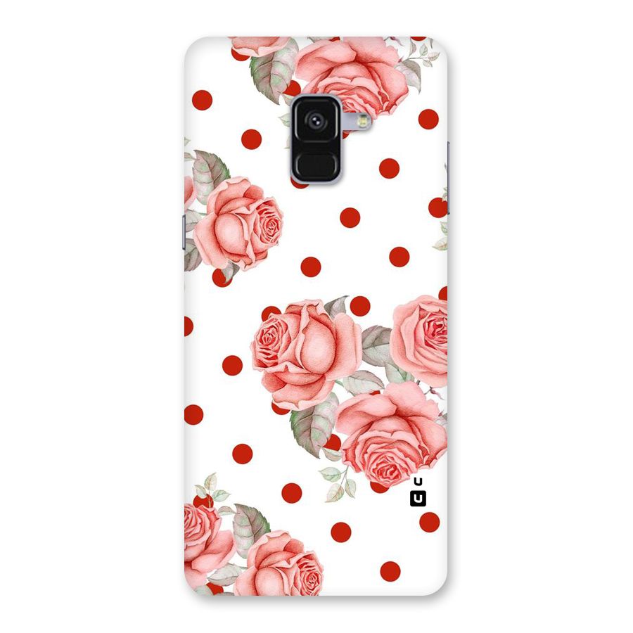 Red Peach Shade Flowers Back Case for Galaxy A8 Plus