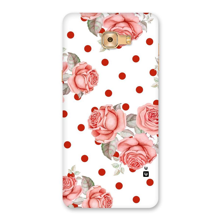 Red Peach Shade Flowers Back Case for Galaxy C9 Pro