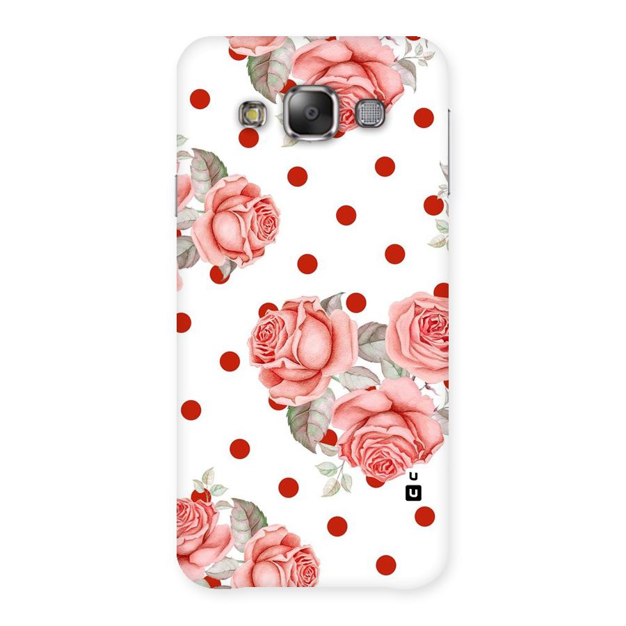Red Peach Shade Flowers Back Case for Galaxy E7