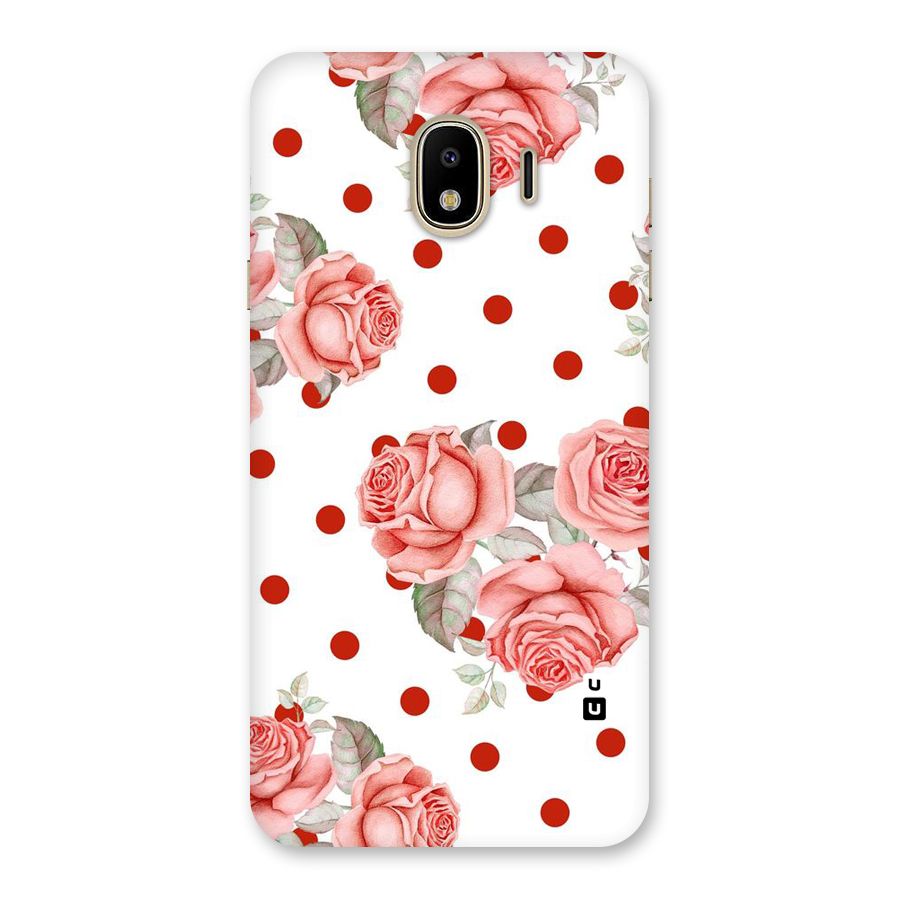 Red Peach Shade Flowers Back Case for Galaxy J4